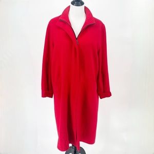 Fleurette x Saks Fifth Avenue Vintage Cashmere Wool Blend Red Long Winter Coat